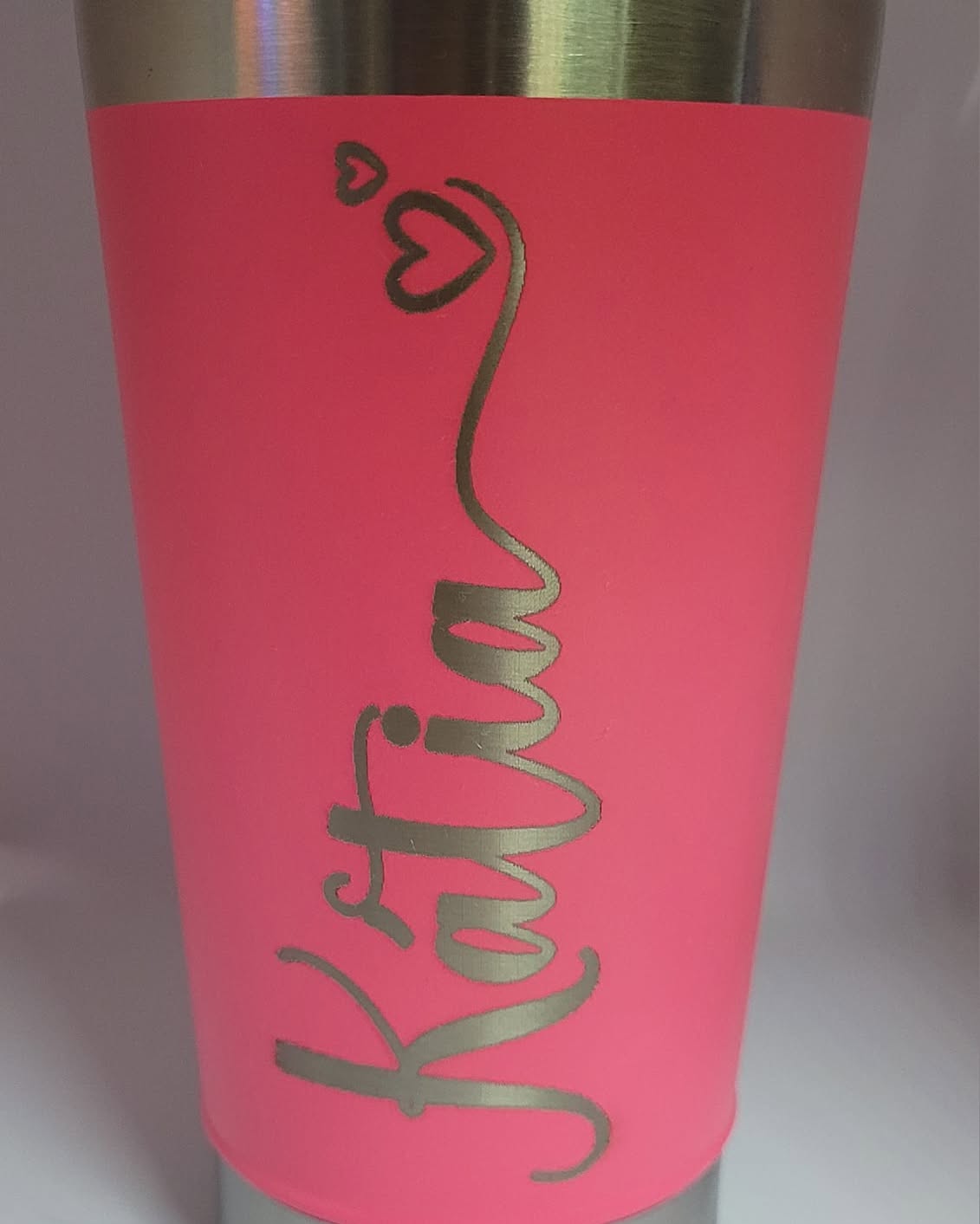 Copo térmico rosa personalizado a laser